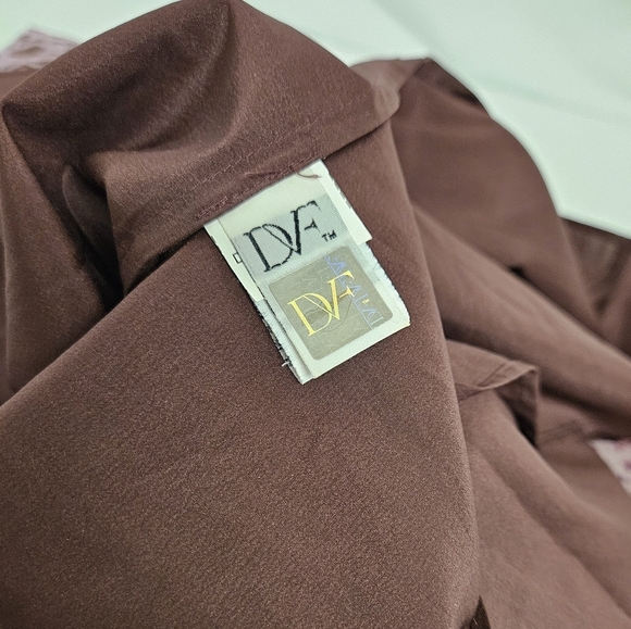 Diane Von Furstenberg Tabalah Silk V Neck Dress In Orange And Maroon Size 4 - Picture 12 of 16